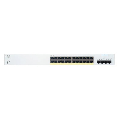 Cisco CBS220 24P 4X Smart Switch (24 x 1G; 4 x 10G SFP+; PoE+ (195W))(NE 2224P4X) image