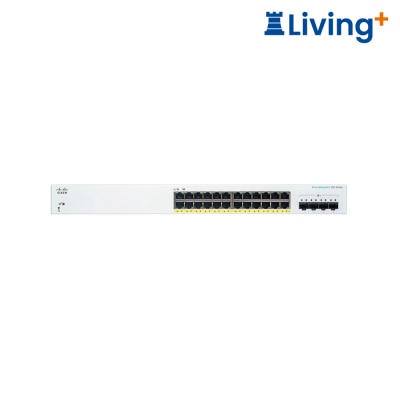 Cisco CBS220 24P 4X 智能交换器 (24 x 1G; 4 x 10G SFP+; PoE+ (195W))(NE 2224P4X) image