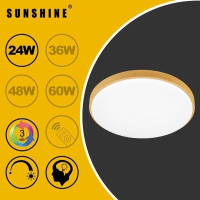 Sunshine LED天花吸頂燈 三色溫+遙控調光調色 24W-60W - CLW7系列