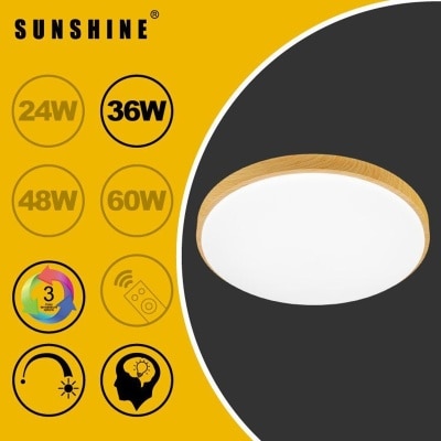 Sunshine LED天花吸頂燈 三色溫+遙控調光調色 24W-60W - CLW7系列