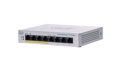Cisco CBS110 8PP D 非管理交换器 (8 x 1G; 4 ports support PoE with 32W total PoE b; Fanless)(NE 1108PPD) image