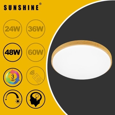 Sunshine LED天花吸頂燈 三色溫+遙控調光調色 24W-60W - CLW7系列