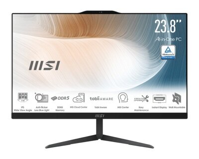 MSI Modern AM242 All in One PC (24" FHD; Intel Core 3 100U; 8GB DDR5; 512GB SSD)(AI MA24210) image