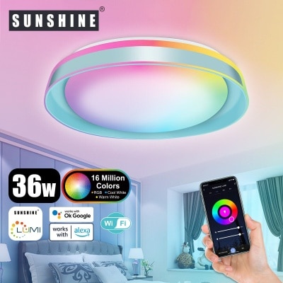 Sunshine [SCLJ] LED WiFi智能吸頂燈 36W RGB彩光+CCT黃白光+可調光暗 image