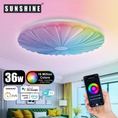 Sunshine [SCLP] LED WiFi智能吸頂燈 36W RGB彩光+CCT黃白光+可調光暗 image