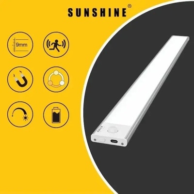Sunshine 超薄充電式 LED 人體感應燈 三色溫可調 (3000K-6000K) 磁吸式