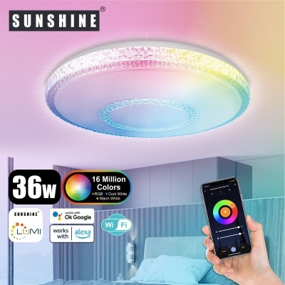 Sunshine [SCLQ] LED WiFi智能吸頂燈 36W RGB彩光+CCT黃白光+可調光暗 image