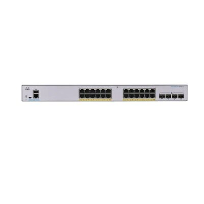 Cisco CBS250 24FP 4X 智能交换器 (24 x 1G; 4 x 10G SFP+; PoE+ (370W))(NE 2524A4X) image