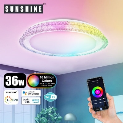 Sunshine [SCLS] LED WiFi智能吸頂燈 36W RGB彩光+CCT黃白光+可調光暗 image