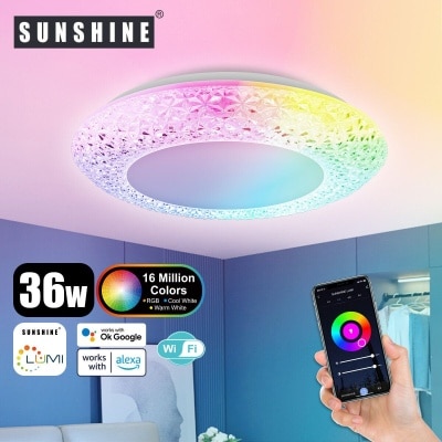 Sunshine [SCLT] LED WiFi智能吸頂燈 36W RGB彩光+CCT黃白光+可調光暗 image