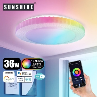 Sunshine [SCLY] LED WiFi智能吸頂燈 36W RGB彩光+CCT黃白光+可調光暗 image