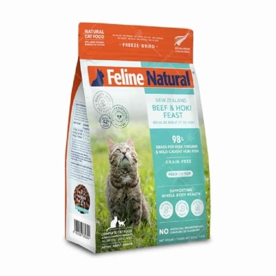 Feline Natural F9 Feline Natural 脫水鮮肉貓糧 – 牛肉及藍尖尾鱈魚配方