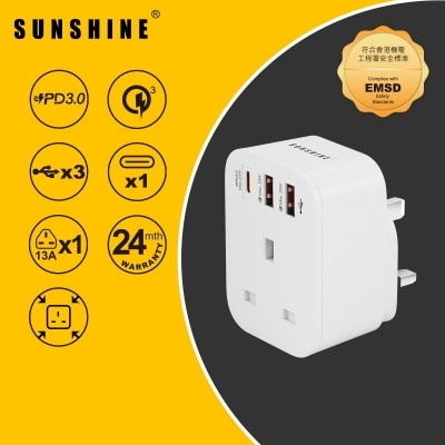 Sunshine 1位插頭萬能蘇 (1x USB C + 2 USB A) MPC 3 image