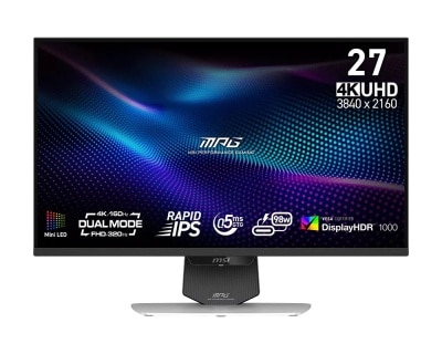 MSI 微星 MSI MPG 274URDFW E16M 電競螢幕 (27"; 3840 X 2160; FHD 320Hz; 4K 160Hz; Rapid IPS)(MO-MP27UMW)