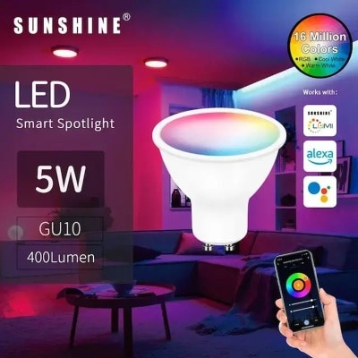 Sunshine LED智能燈膽 WiFi+藍芽 5W GU10 RGB彩光+CCT黃白光 [SGU10B 5W] image