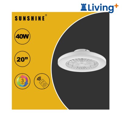 Sunshine 白色基本款 LED 鸿运风扇灯 40W 三色温可调+调光 24段风速 (CFDB2) image