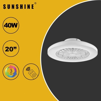 Sunshine 白色基本款 LED 鸿运风扇灯 40W 三色温可调+调光 24段风速 (CFDB2) image