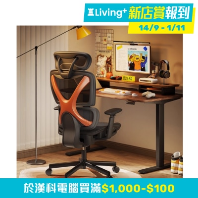 LUMIVIDA CH05-22 人體工學電腦椅（可收納腳托；3D扶手；透氣網布）(GC-CH0522)