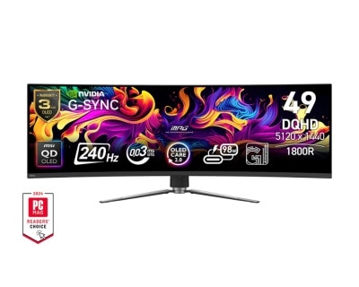 MSI 微星 MSI MPG 491CQPX QD-OLED 電競螢幕 (49"; 5120 x 1440; 240Hz; QD-OLED)(MO-MP49XQO)