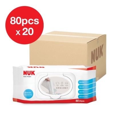 NUK (原箱) 嬰兒濕紙巾 (80片裝 x 20包)