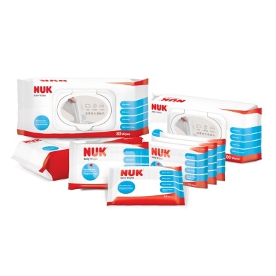 NUK 嬰兒濕紙巾優惠裝 (80片裝 x 3包 + 10片裝 x 5包)