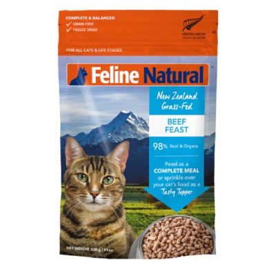 Feline Natural F9 Feline Natural 脫水鮮肉貓糧 – 單一蛋白凍乾 牛肉盛宴320g