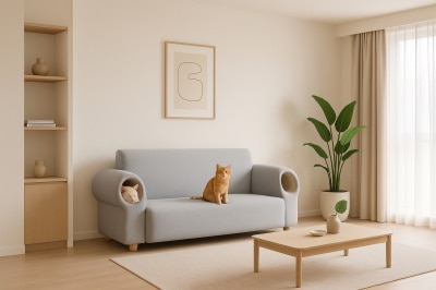 Giormani 猫猫隧道配搭防污防磨功能布 Purradise 7175AO宠物梳化 2.5座位 image
