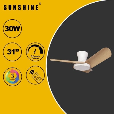Sunshine 木纹质感 LED 风扇灯 可正逆转 附遥控器 三色温可调 (CFFA) image