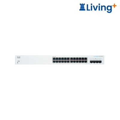 Cisco CBS220 24T 4X Smart Switch (24 x 1G; 4 x 10G SFP+; 1 fan)(NE 2224T4X) image