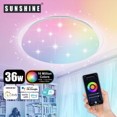Sunshine [SCLC] LED WiFi智能吸頂燈 36W RGB彩光+CCT黃白光+可調光暗 image