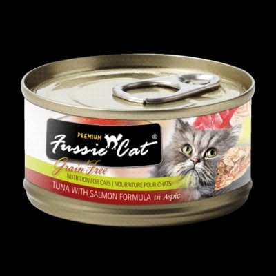 Fussie Cat Tuna with Salmon FU-GRC 黑鑽吞拿魚+ 三文魚貓罐頭 80g
