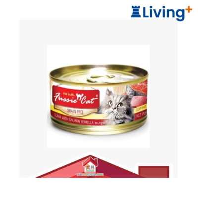 Fussie Cat Red Label Tuna with Salmon 紅鑽 吞拿魚加三文魚 貓罐頭 80G [FUR-GRC]