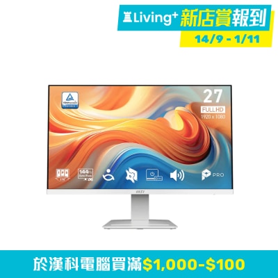 MSI 微星 MSI Pro MP273W E14A 電腦螢幕 (27"; 1920 X 1080; 144Hz; IPS)(MO-MP27WE4)