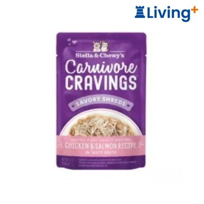 Stella & Chewy's Stella & Chewy's Carnivore Cravings Chicken & Salmon Recipe (Savory Shreds) Senior Cat Food 2.8oz image