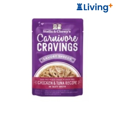 Stella & Chewy's Stella & Chewy's Carnivore Cravings Savory Shreds Chicken & Tuna Recipe All Stage Cat Food 2.8oz image