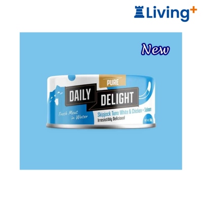 Daily Delight Pure Skipjack Tuna White & Chicken with Salmon Canned for Cat 80g (DD43) image
