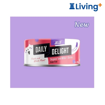 Daily Delight Jelly Skipjack Tuna White with Shirasu Canned for Cat 80g (Purple DD55) image