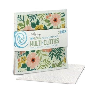 EcoLiving Eco Living 环保多功能清洁布(花卉图案) 3件装 image