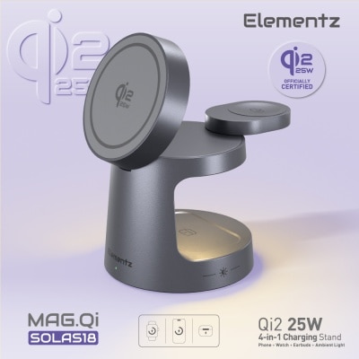 Elementz Mag Qi Sola18 25w 三合一折疊無線磁吸充電座