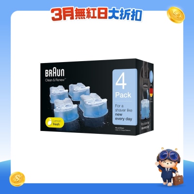BRAUN - Refill Cartridges for Braun Clean & Renew CCR, 4-Pack
