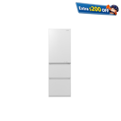 PANASONIC NR-C370GH 303L ECONAVI 3-door Refrigerator (includes unpacking and moving appliance service)