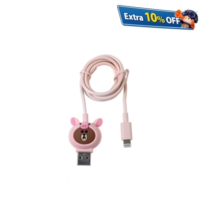 LINE FRIENDS PIGGY BROWN LIGHTNING 接線