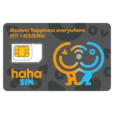 haha TRAVEL 數據漫遊haha SIM卡 (內附$50儲值額 可循環增值)
