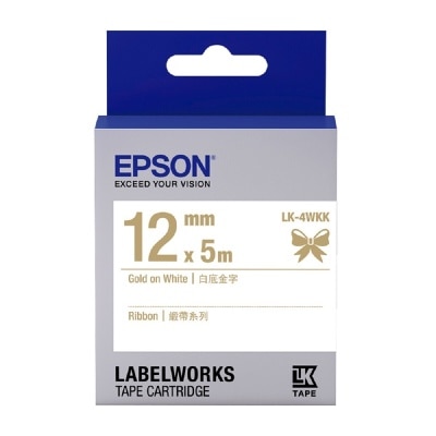 EPSON 爱普生 LK-4WKK (白底金字丝带) 标籤带