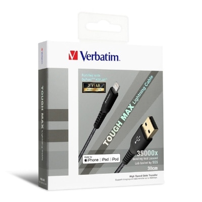 VERBATIM 30cm Tough Max USB to Lightning 充电传输线