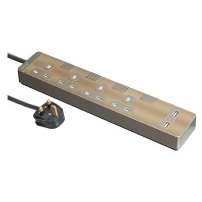 Schneider Electric TSH34U Power Strip Metal Gold Hairline