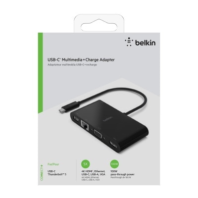 BELKIN 贝尔金 USB-C 多媒体 + 充电适配器 (100W)