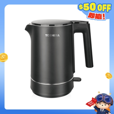 TOSHIBA - KT-15DRRH 1.5L Cordless Double Wall Electric Kettle