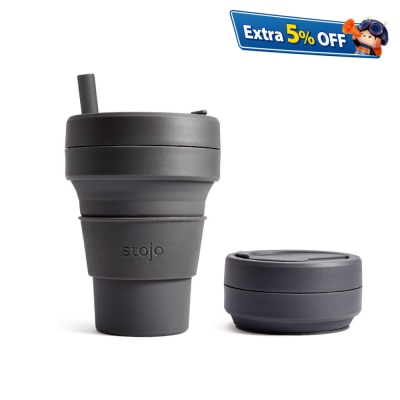 Stojo 專利環保高耐熱矽膠摺疊杯 16oz 單色