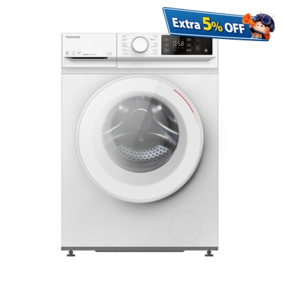 TOSHIBA TWBL80A2HWW 7KG 440mm Ultra Slim Inverter Front Loading Washing Machine Front Load Washer